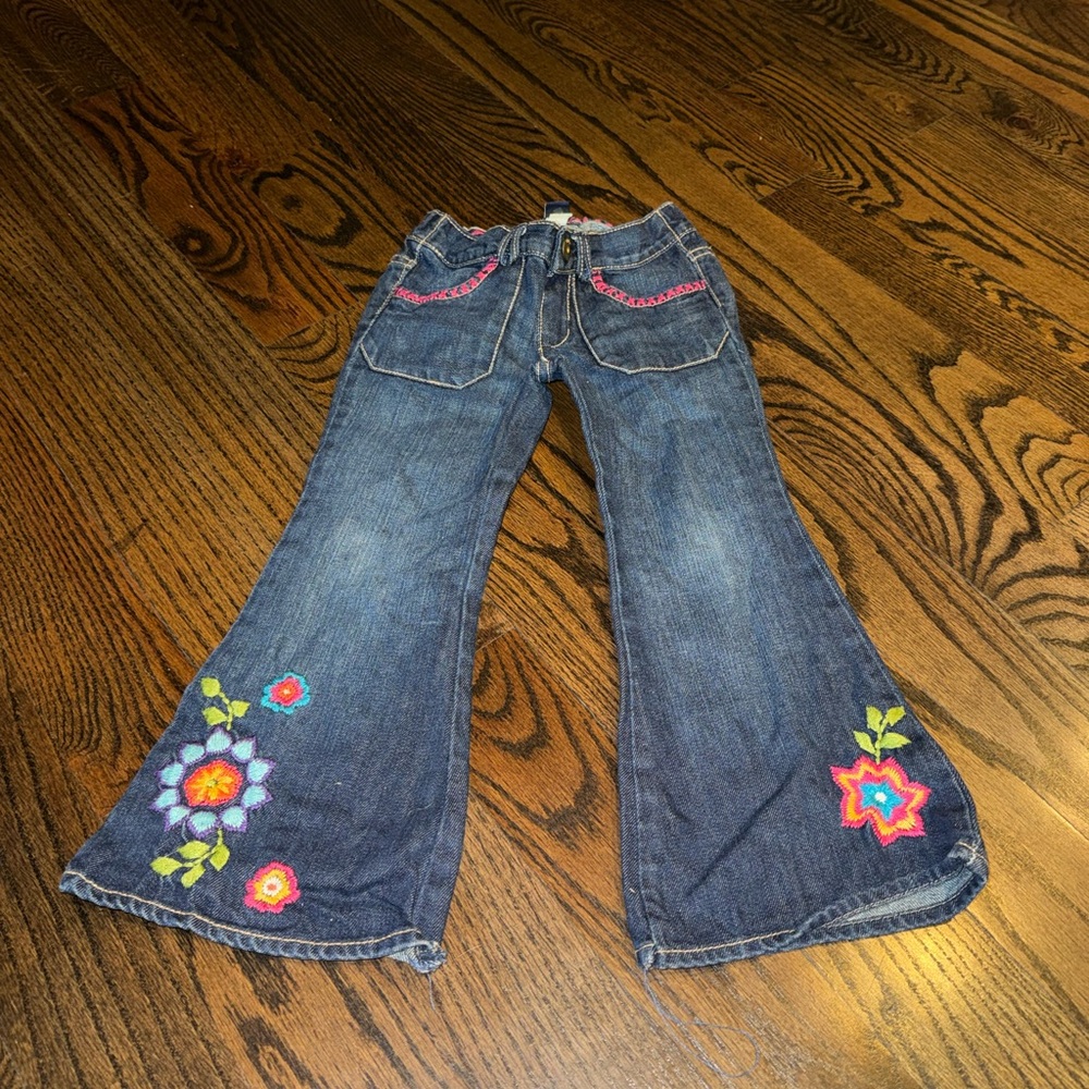 GAP Kids Blue Jeans with Colorful Embroidery